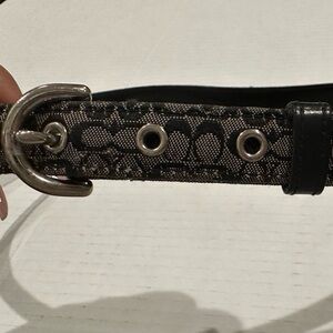 Vintage Coach Black and Gray Classic Patterned Women's Belt